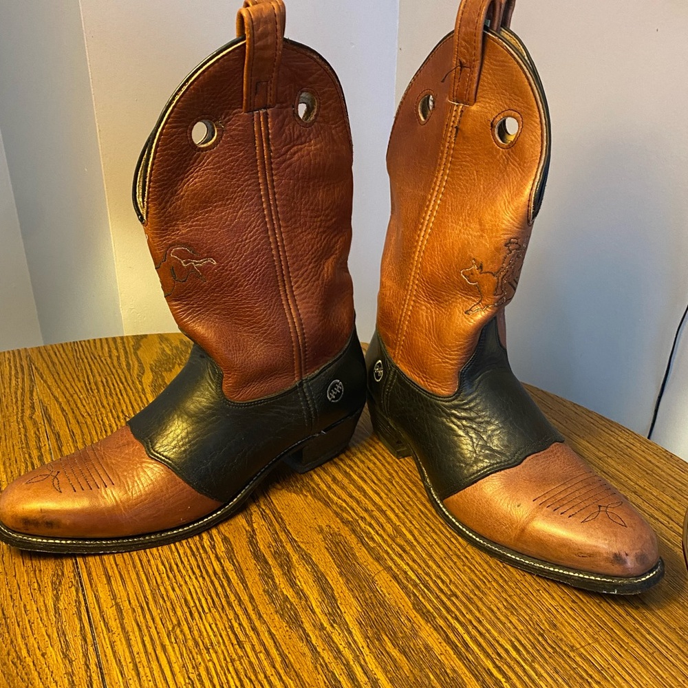 Double H Genuine Leather Cow Boy Boots For Men Size 12